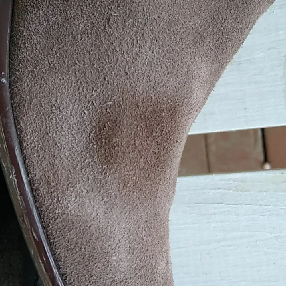Booties Brown Leather Suede Ankle Short Size 10